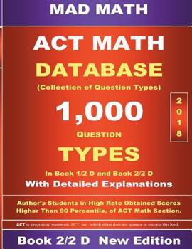 Paperback 2018 ACT Math Database 2-2 D Book
