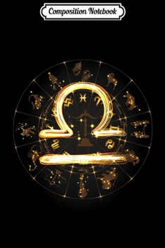 Composition Notebook: Flaming Libra Zodiac Symbol  Journal/Notebook Blank Lined Ruled 6x9 100 Pages