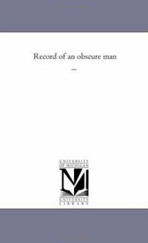 Paperback Record of An Obscure Man ... Book