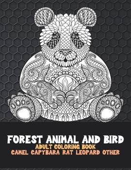 Paperback Forest Animal and Bird - Adult Coloring Book - Camel, Capybara, Rat, Leopard, other Book