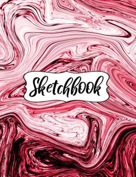 Paperback Sketchbook: Red Marble Sketch Book with Blank Pages to Draw and Doodle in - Christmas Present, Mother's Day or Birthday Gift for G Book