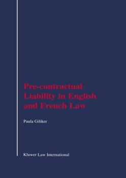 Hardcover Pre-Contractual Liability in English and French Law Book