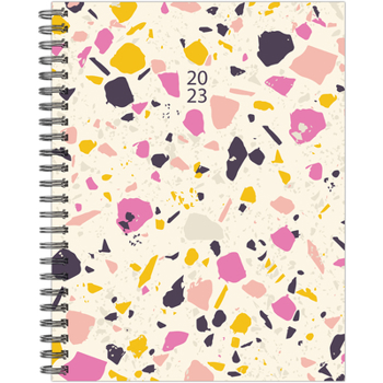 Spiral-bound Modern Terrazzo 2023 8.5 X 11 Softcover Weekly Planner Book