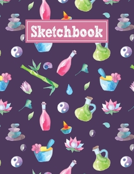 Paperback Sketchbook: 8.5 x 11 Notebook for Creative Drawing and Sketching Activities with Watercolor SPA Themed Cover Design Book