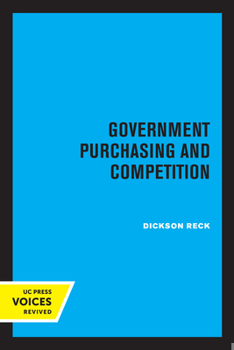 Paperback Government Purchasing and Competition Book