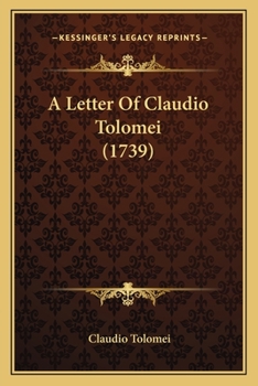 Paperback A Letter Of Claudio Tolomei (1739) Book