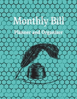 Paperback Monthly Bill Planner and Organizer Book