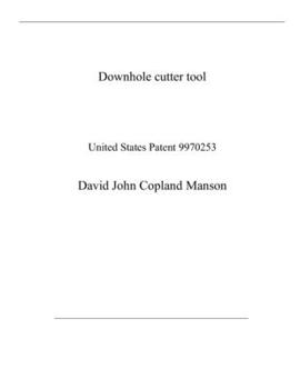 Paperback Downhole cutter tool: United States Patent 9970253 Book