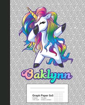 Paperback Graph Paper 5x5: OAKLYNN Unicorn Rainbow Notebook Book