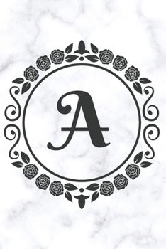 Paperback A: Sketchbook - Cute Personalized Floral Initial Monogram Drawing Book for Artists - Pretty Doodling Pad for Students for Book