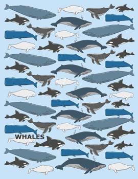 Whales: A Cute Whales Of The Sea Lover Writing Journal, A Blank 8.5x11" Half Page Composition Notepad With Dashed Midline And Half Page Drawing Space With 120 Practice Pages For School