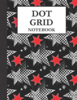 Dot Grid Notebook: Stars Red White Large size 8.5 x 11 inches 110 pages dots spaced 5mm blank pages journal composition book (Dot Grid Notebook School Office Supplies) Black