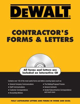 Paperback Dewalt Contractor's Forms & Letters [With CDROM] Book