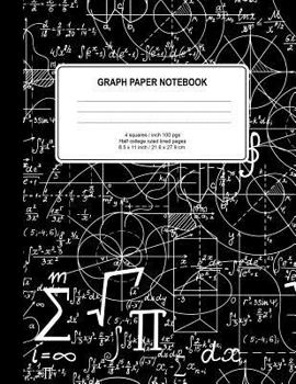 Paperback Graph Paper Notebook: Math Notebook Squared Graphing Paper Quad Ruled with Half College Ruled 100 Pages Large (8.5" x 11") Softbound Cover Book