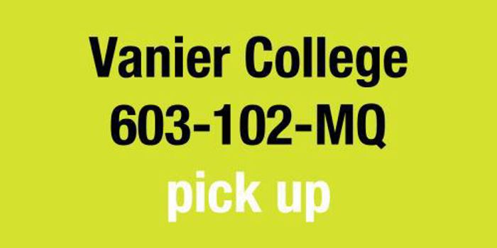 Paperback Vanier College 603-102-MQ Pick Up Book