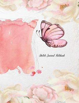 Sketch Journal Notebook: Butterfly Dual Design Half Wide Ruled Half Blank Creative Sketchbook with Lined Pages Drawing or Doodling & Writing Journal Notebook Organizer