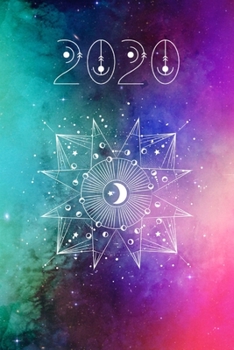 Paperback 2020: Moon Geometry Galaxy Daily Planner Diary Book