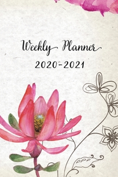 Paperback Weekly Planner 2020-2021: Pretty Floral Design Weekly and Monthly Planner - Perfect Gift for Girl Women Friends and Colleagues Book