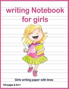 Paperback writing Notebook for girls: Dotted Lined - 120 pages 8.5x11 Handwriting Paper Book