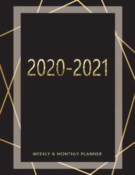 2020-2021 Weekly & Monthly Planner: 2 Year Calendar Schedule, Squares Quad Ruled, Dot Notes, Monthly Goals Setting,Action Plan, No Holiday Luxury Gold Glitter (January 2020 through December 2021)