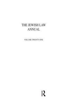 Paperback Jewish Law Annual Volume 21 Book