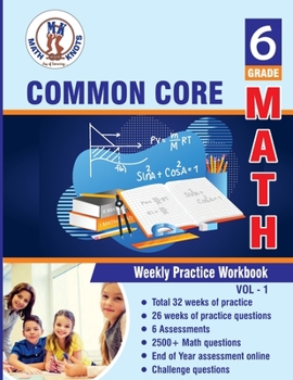 Paperback Grade 6 Common Core Math: Multiple Choice and Free Response 2500+ Practice Questions and Solutions Full length online practice test Book