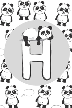 Paperback H: Initial H Monogram Notebook Journal Gift Cute Panda character design Book