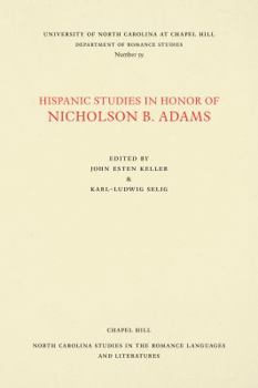 Hispanic Studies in Honor of Nicholson B. Adams