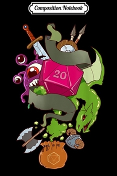 Composition Notebook: Awesome DM Gift Dragons Retro D20 Fantasy Tabletop Gaming  Journal/Notebook Blank Lined Ruled 6x9 100 Pages