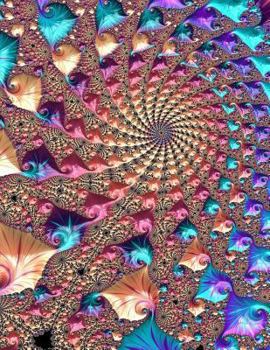 Paperback Colorful Abstract Fractal Notebook: 8.5 X 11 202 College Ruled Pages Book