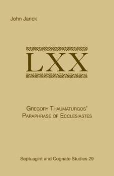 Paperback Gregory Thaumaturgo's Paraphrase of Ecclesiastes Book