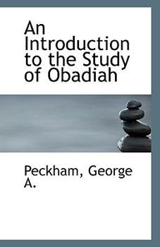 Paperback An Introduction to the Study of Obadiah Book