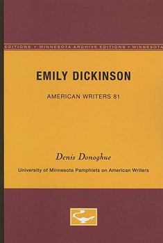 Paperback Emily Dickinson - American Writers 81: University of Minnesota Pamphlets on American Writers Book
