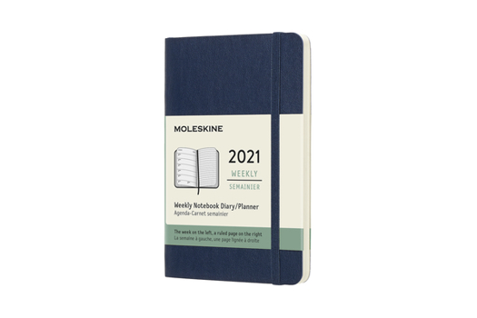 Calendar Moleskine 2021 Weekly Planner, 12m, Pocket, Sapphire Blue, Soft Cover (3.5 X 5.5) Book