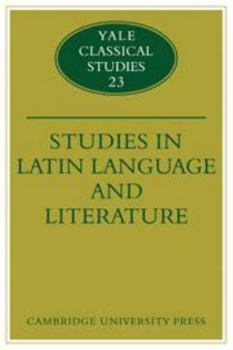 Hardcover Studies in Latin Language and Literature (Yale Classical Studies, Series Number 23) Book