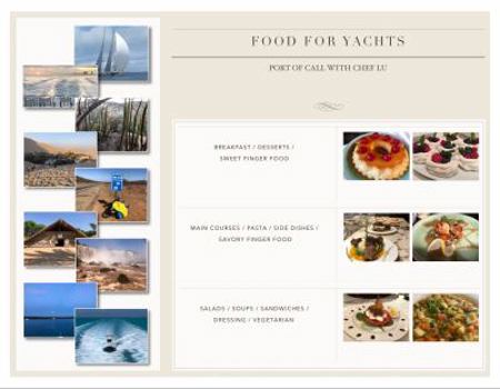 Hardcover FOOD FOR YACHTS: PORT OF CALL WITH CHEF LU Book