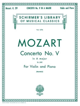 Paperback Concerto No. 5 in A, K.219: Schirmer Library of Classics Volume 1276 Score and Parts Book