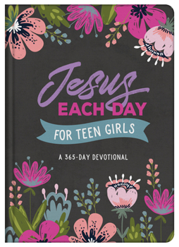 Hardcover Jesus Each Day for Teen Girls: A 365-Day Devotional Book