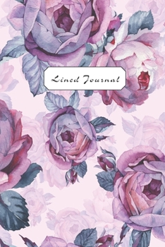 Lined Journal: Watercolor Old-Fashioned Purple Roses