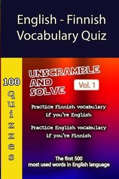 Paperback English - Finnish Vocabulary Quiz - Match the Words - Volume 1 Book