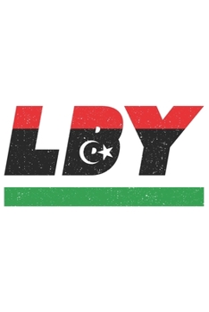 LBY: Libya notebook with lined 120 pages in white. College ruled memo book with the libyan flag