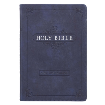 Imitation Leather KJV Bible Thinline Navy [Large Print] Book