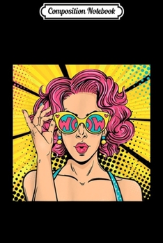 Composition Notebook: Wow Pop Art Girl Face Surprised Woman With Pink Hair Journal/Notebook Blank Lined Ruled 6x9 100 Pages
