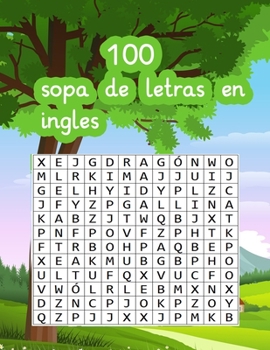 Paperback 100 sopa de letras en ingles: sopa de letras en ingles para niños -rompecabezas Book