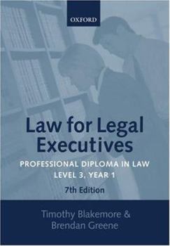 Paperback Law for Legal Executives: Professional Diploma in Law. Level 3, Year. 1 Book