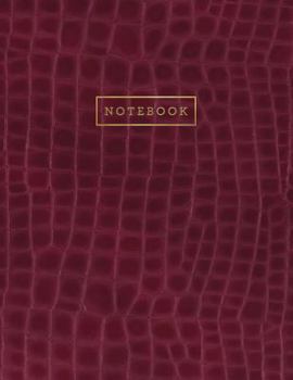 Paperback Notebook: Deep Purple Alligator Skin Style - Embossed Style Lettering - Softcover - 150 College-ruled Pages - 8.5 x 11 size Book