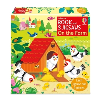 Paperback Usborne Book and 3 Jigsaws: On the Farm Book