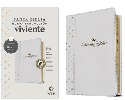 Biblia manual NTV, letra grande con Filament (SentiPiel, Blanco, Índice, Letra Roja) (Spanish Edition)