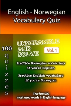 Paperback English - Norwegian Vocabulary Quiz - Match the Words - Volume 1 Book