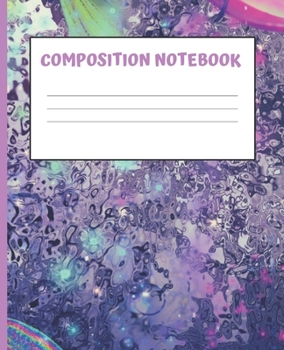 Paperback Composition Book: RAINBOW MERMAID TAIL: Wide Ruled Notebook - School Subject Book Lined Student Journal - Pretty Vibrant Purple Pastel W Book